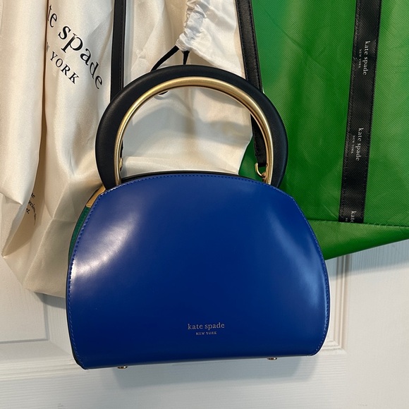 Kate Spade Royal Blue, Red, Green and Black Leather Bag - Picture 1 of 16